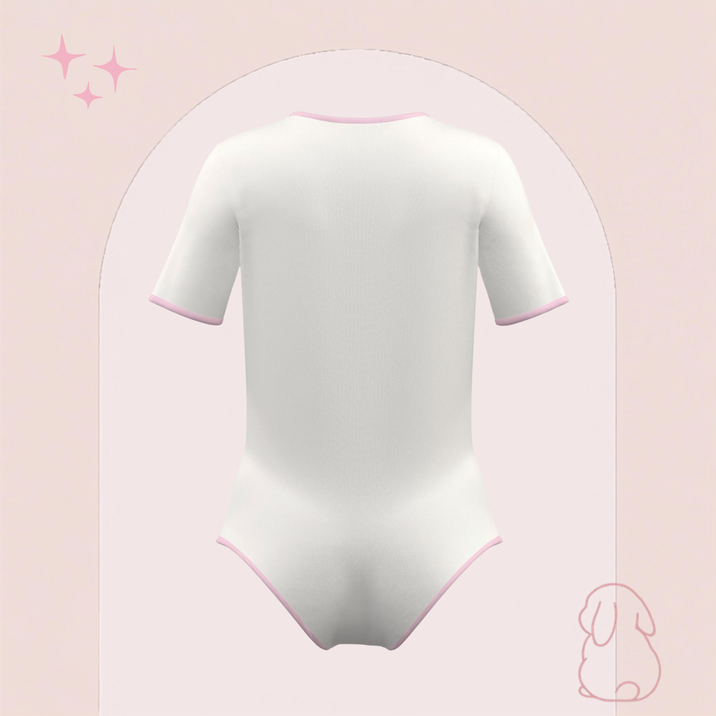 SinnySuit Basics - Pink & Cream Bodysuit