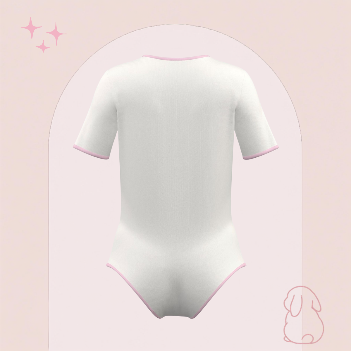 SinnySuit Basics - Pink & Cream Bodysuit