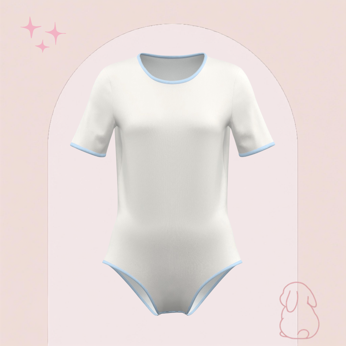 SinnySuit Basics - Blue & Cream Bodysuit