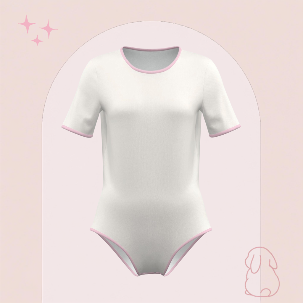 SinnySuit Basics - Pink & Cream Bodysuit