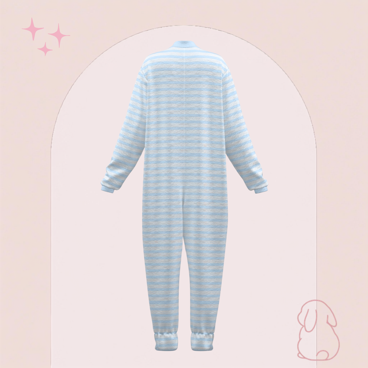 Signature Blue Stripes Adult Footed Sleeper