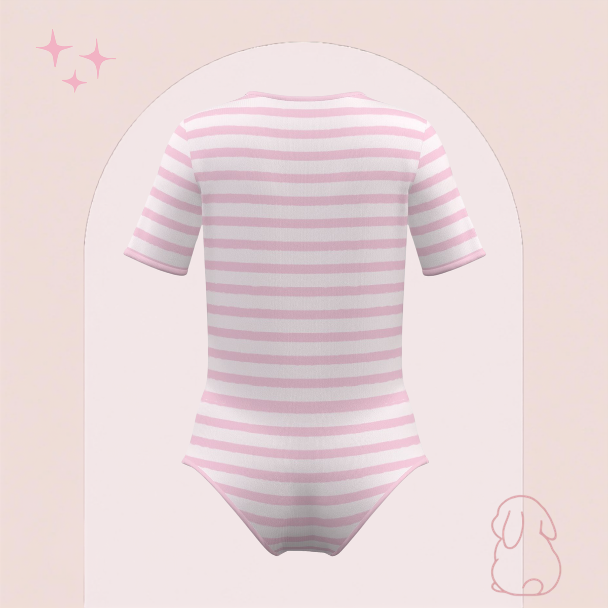SinnySuit - Signature Pink Stripes Bodysuit