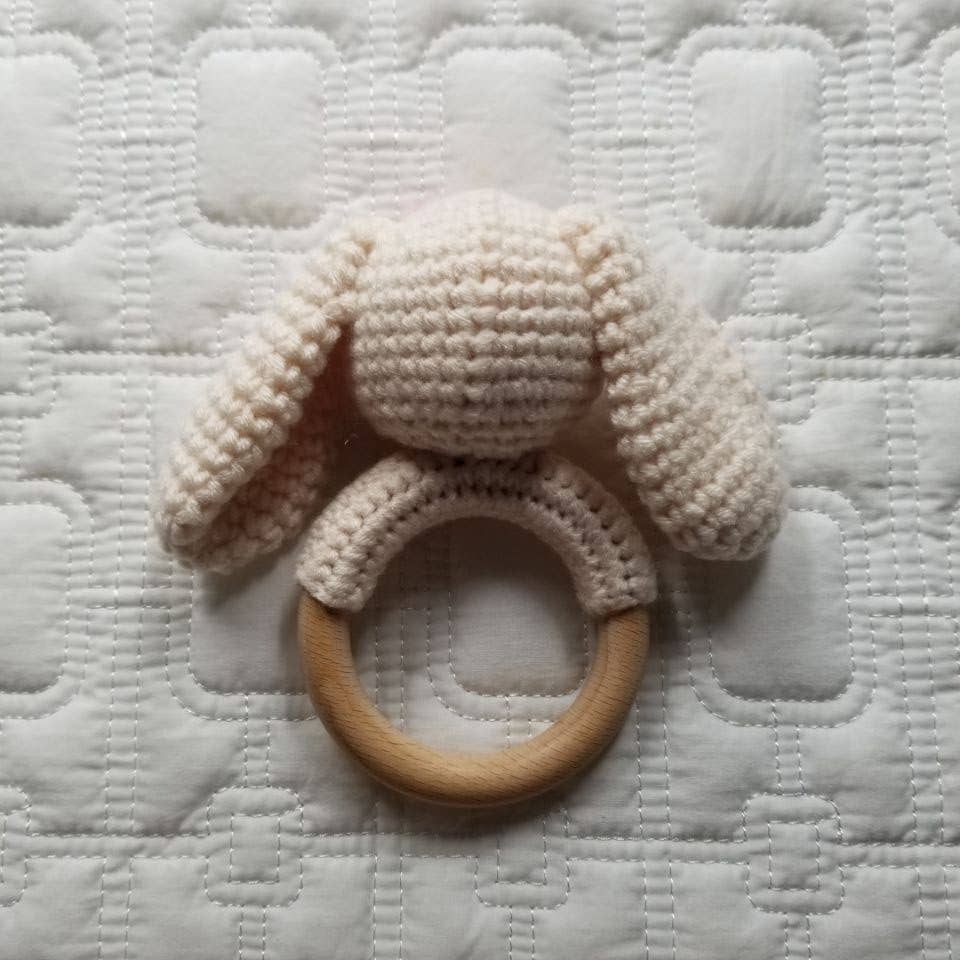 Pink Bow Bunny Hand Crochet Cotton Rattle